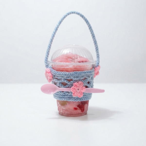 Cup sleeve crochet holder cup rajut beginner friendly 10