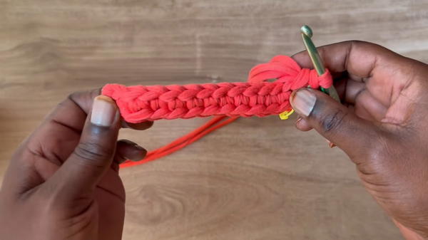 HOW TO CROCHET a BAG with T-SHIRT YARN (5)