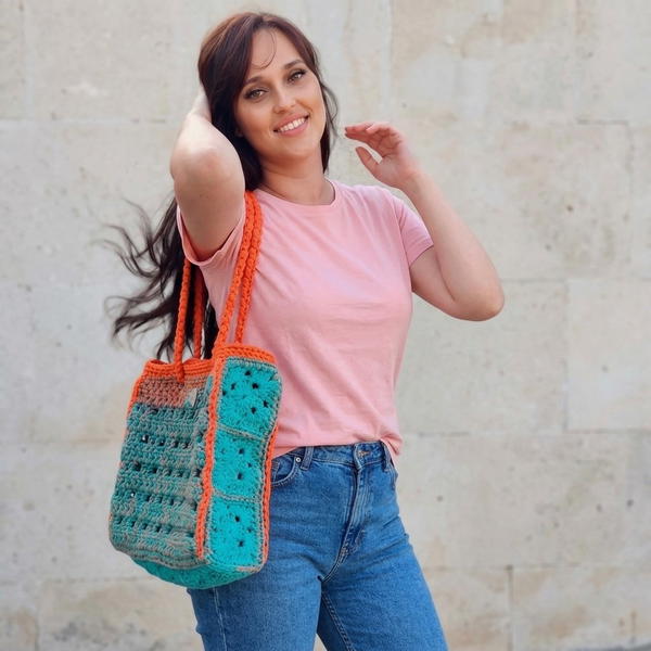 How To Crochet Bag Tutorial With Polyester Yarn 12