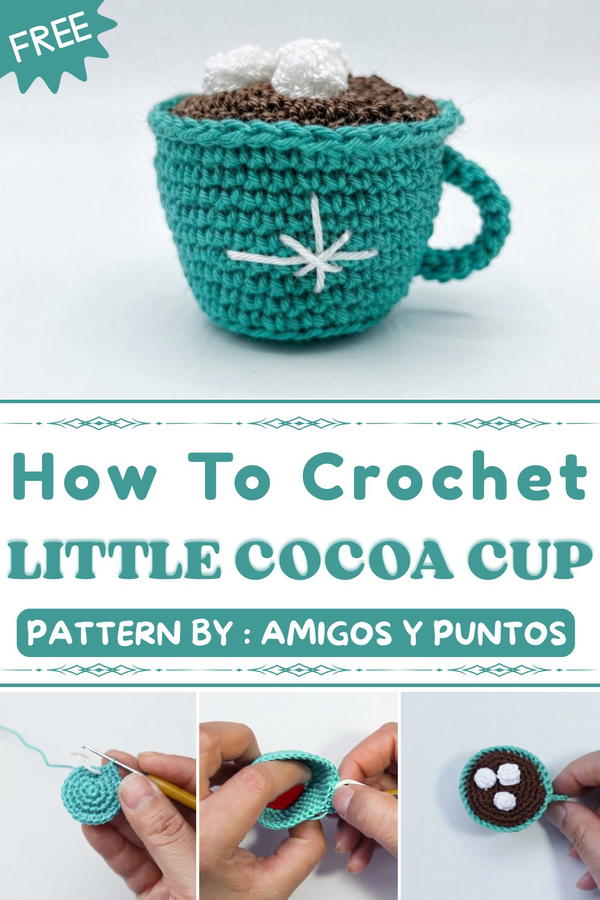 How To Crochet Cup of cocoa with chocolates 1