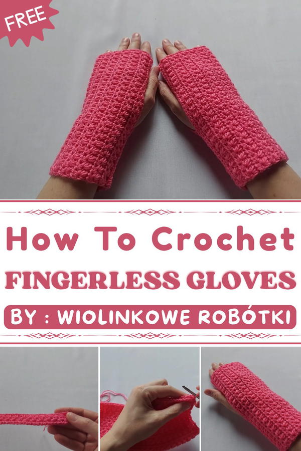 How To Crochet Fingerless Gloves With Stars (Mittens) (1)