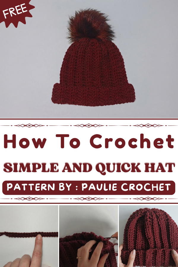 How To Crochet Simple And Quick Hat (1)