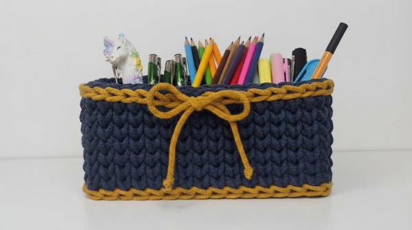 How To Crochet basket with a woven stitch on a plywood base - beginner level (2)