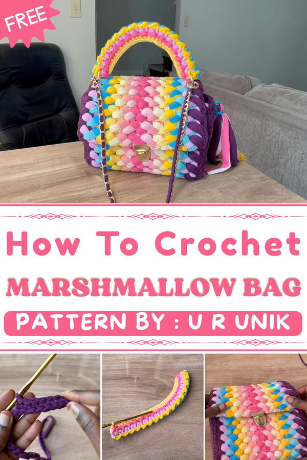 How to Crochet a Marshmallow Bag with T-Shirt Yarn – Step-by-Step Tutorial (1)