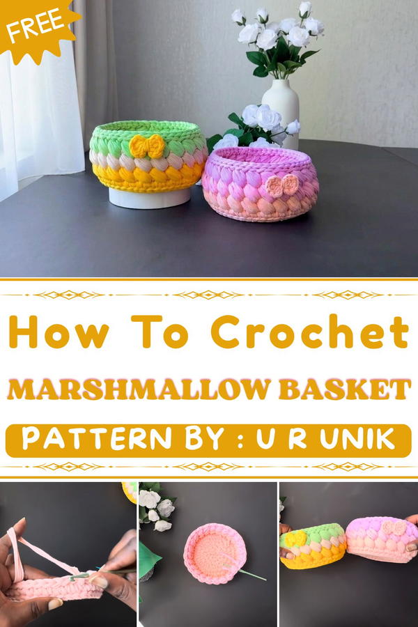 How to Crochet the Marshmallow Basket Easy Home Decor Project (1)