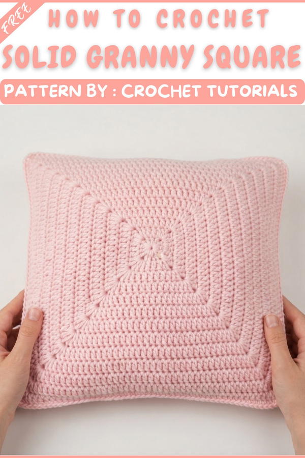 How to crochet the solid granny square (US terminology) 7