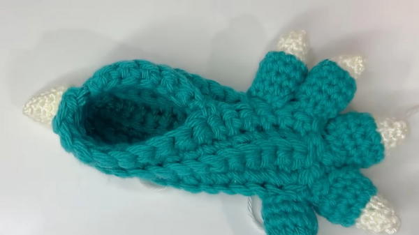 Monster slippers made from just one knitted square 7