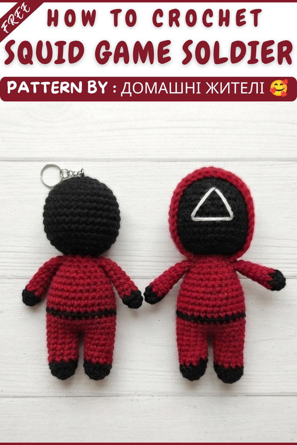 crochet soldier crochet squid game soldier squid game (10)