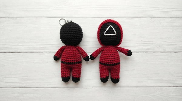 crochet soldier crochet squid game soldier squid game (8)