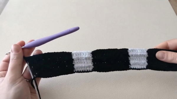 Black & White Checkered Crochet Sweater