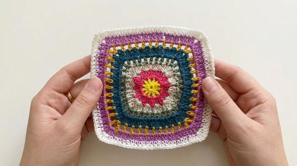 Crochet Granny Square Blouse with Tassels