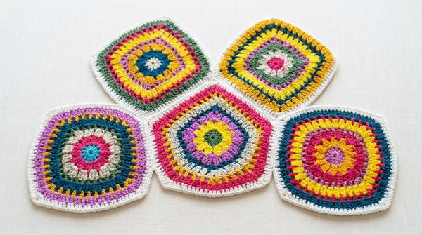 Crochet Granny Square Blouse with Tassels