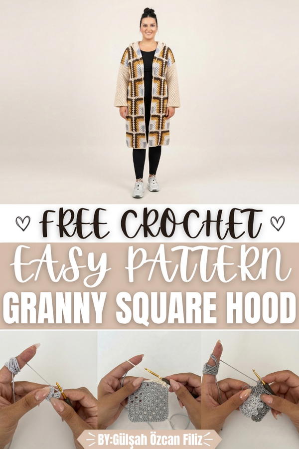 Crochet Granny Square Hooded