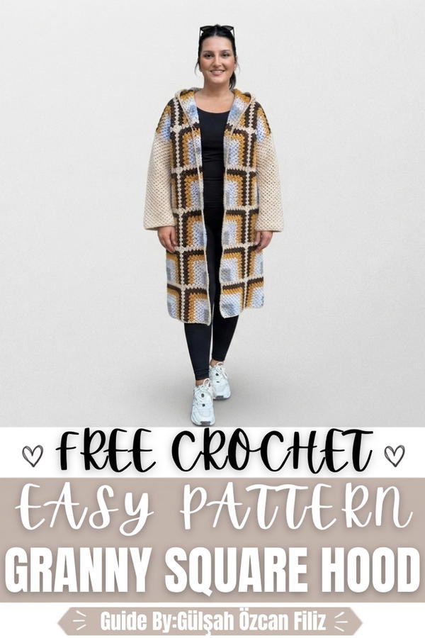 Crochet Granny Square Hooded