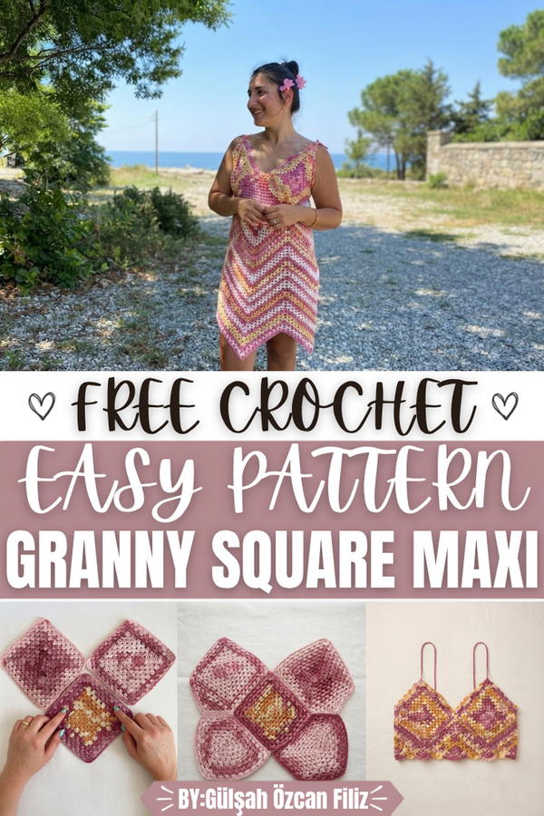 Crochet Granny Square Maxi Dress