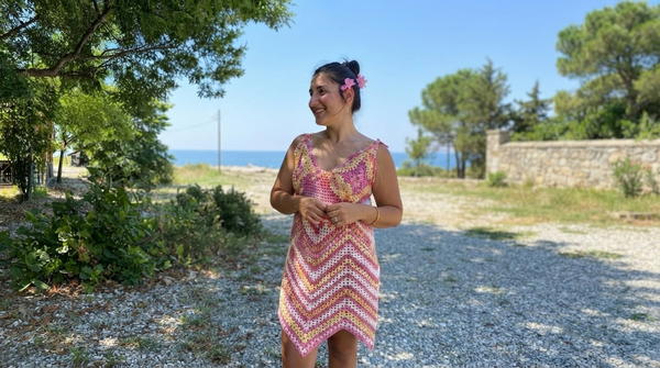 Crochet Granny Square Maxi Dress