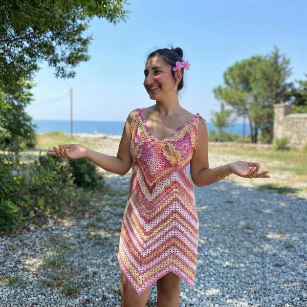 Crochet Granny Square Maxi Dress