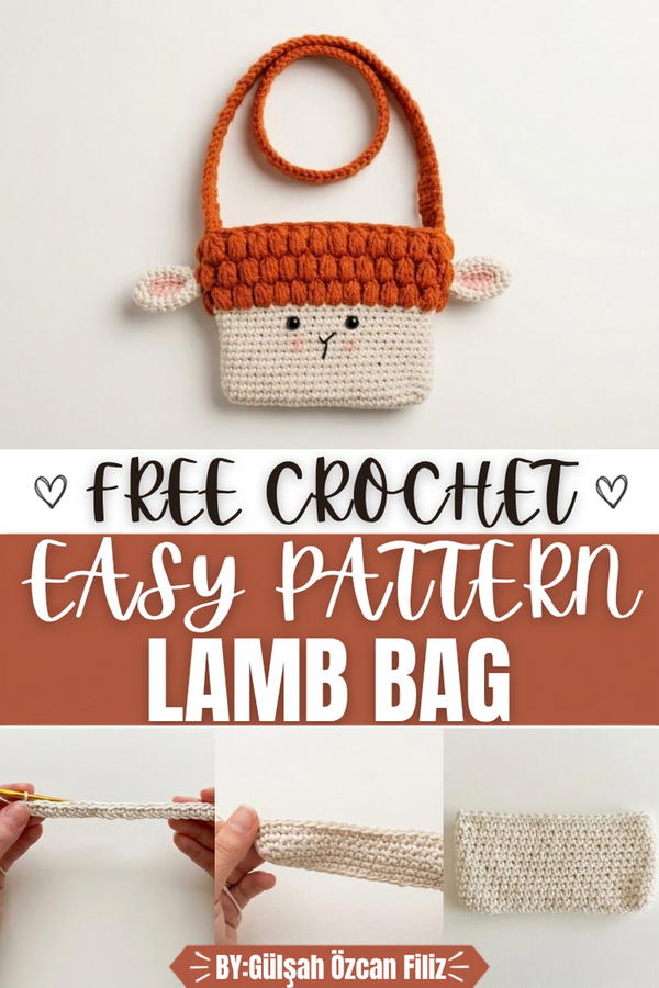 Crochet Lamb Bag Tutorial Pattern