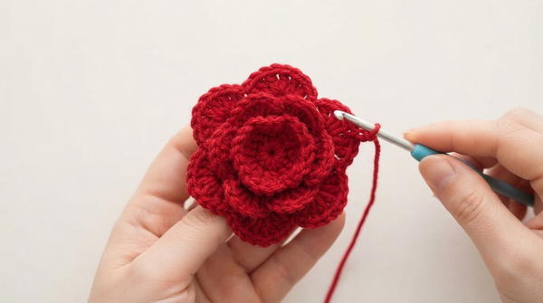 Crochet Rose Motif Cardigan