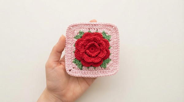 Crochet Rose Motif Cardigan
