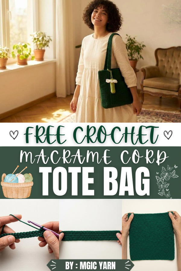 Crochet Tote Bag for College