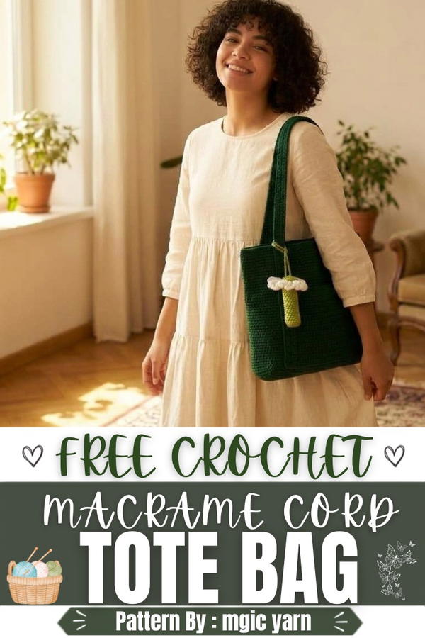 Crochet Tote Bag for College