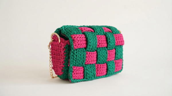 Easy Crochet Checkered Bag Pattern