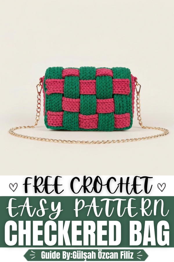 Easy Crochet Checkered Bag Pattern