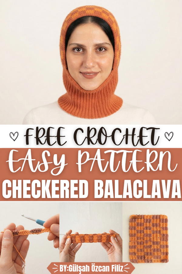 Easy Crochet Checkered Balaclava