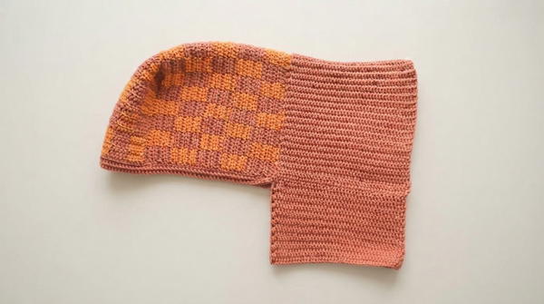 Easy Crochet Checkered Balaclava