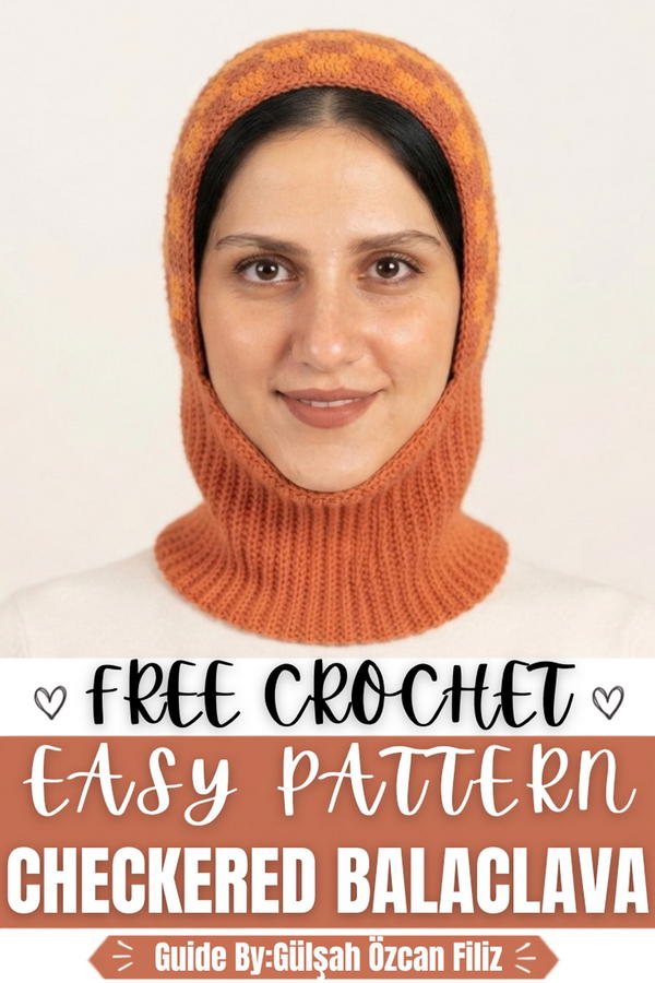 Easy Crochet Checkered Balaclava
