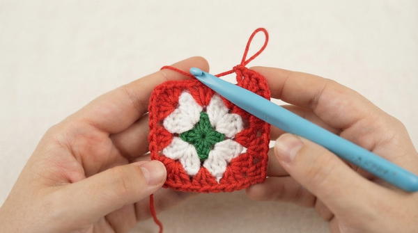 Easy Crochet Christmas Stocking with Granny Square Motifs