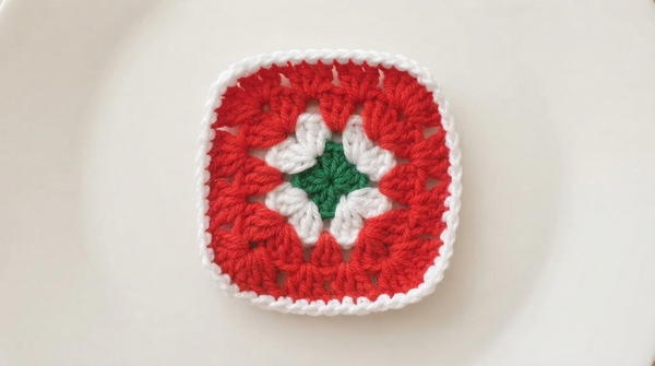 Easy Crochet Christmas Stocking with Granny Square Motifs