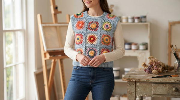 Easy Crochet Granny Square Sweater Pattern