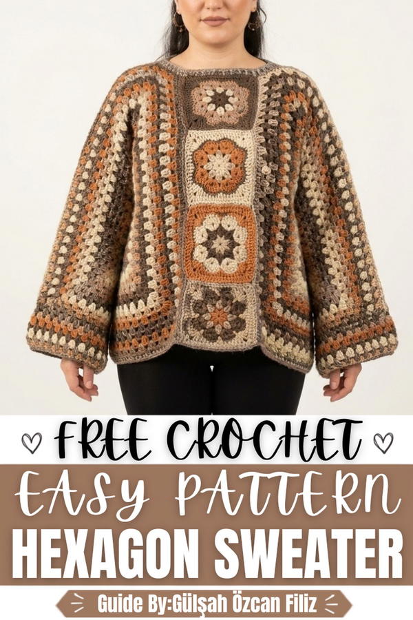 Easy Crochet Hexagon Sweater