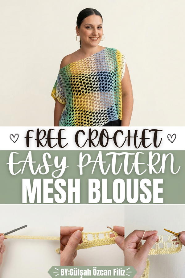 Easy Crochet Mesh Blouse
