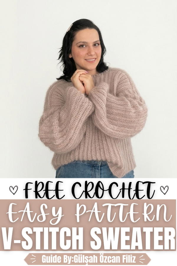 Easy Crochet V-Stitch Sweater Tutorial