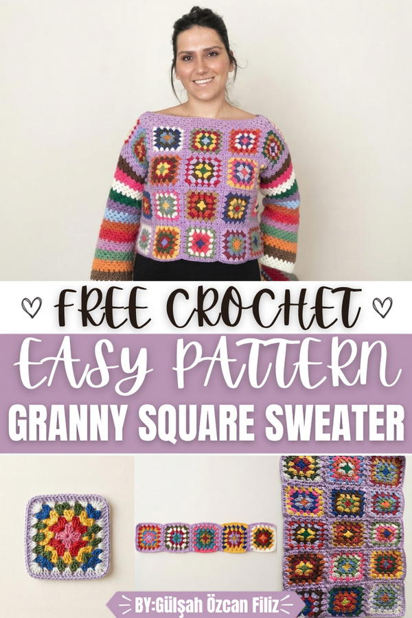 HOW TO CROCHET GRANNY SQUARE SWEATER