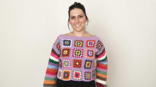 HOW TO CROCHET GRANNY SQUARE SWEATER