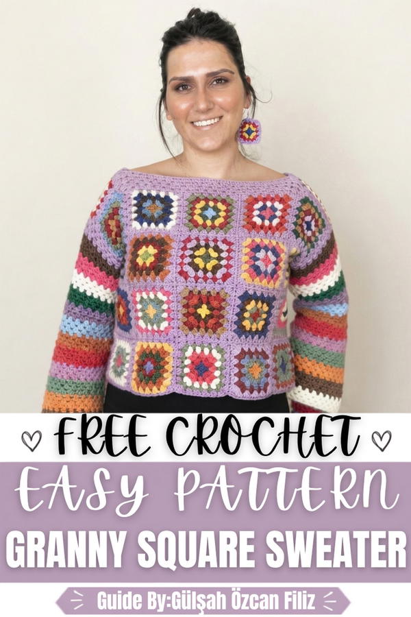 HOW TO CROCHET GRANNY SQUARE SWEATER