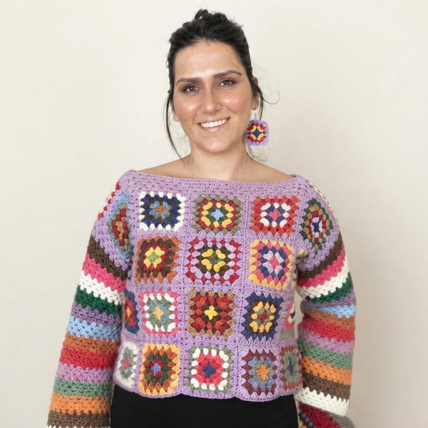 HOW TO CROCHET GRANNY SQUARE SWEATER