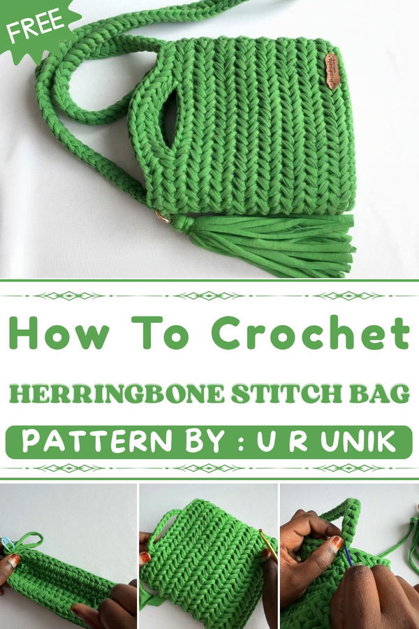 How To Crochet A Bag With the Herringbone Stitch Pattern (1)