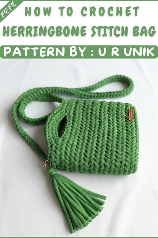 How To Crochet A Bag With the Herringbone Stitch Pattern (11)