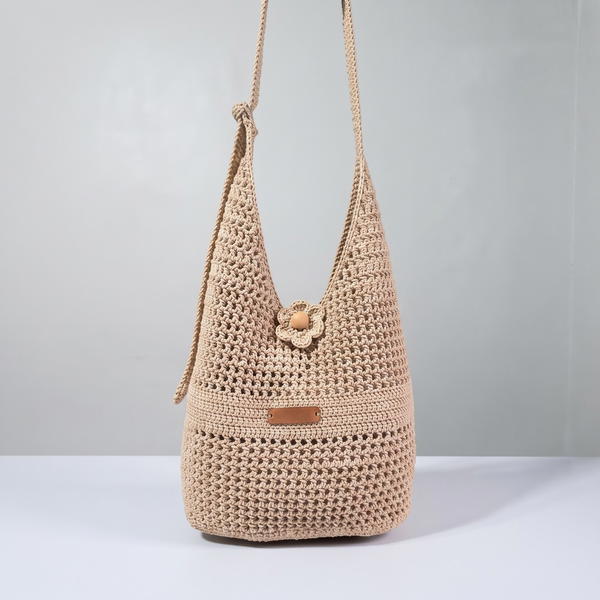 How To Crochet A Mesh Pattern Shoulder Bag 10