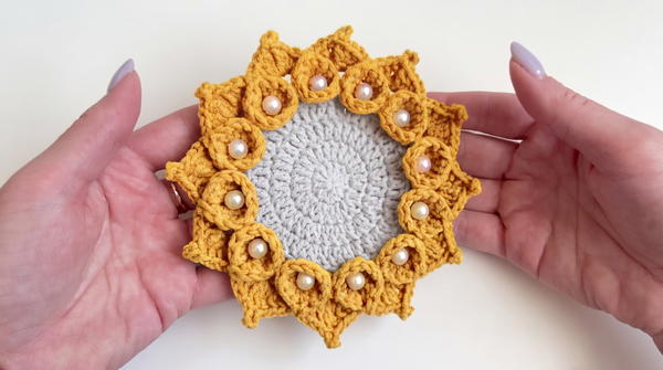 How To Crochet Beautiful Flower Coaster 2