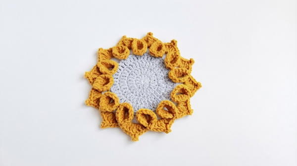 How To Crochet Beautiful Flower Coaster 7