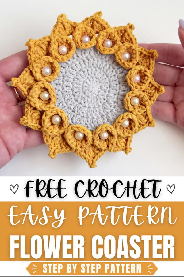 How To Crochet Beautiful Flower Coaster 8
