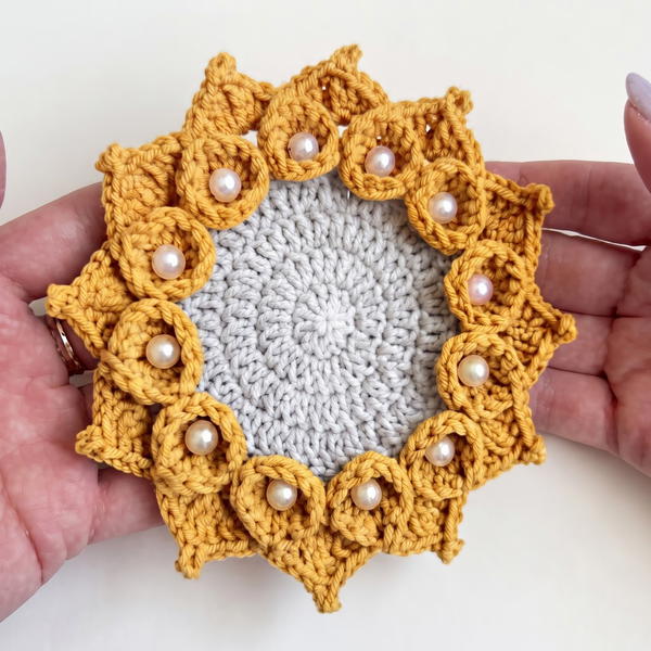 How To Crochet Beautiful Flower Coaster 9