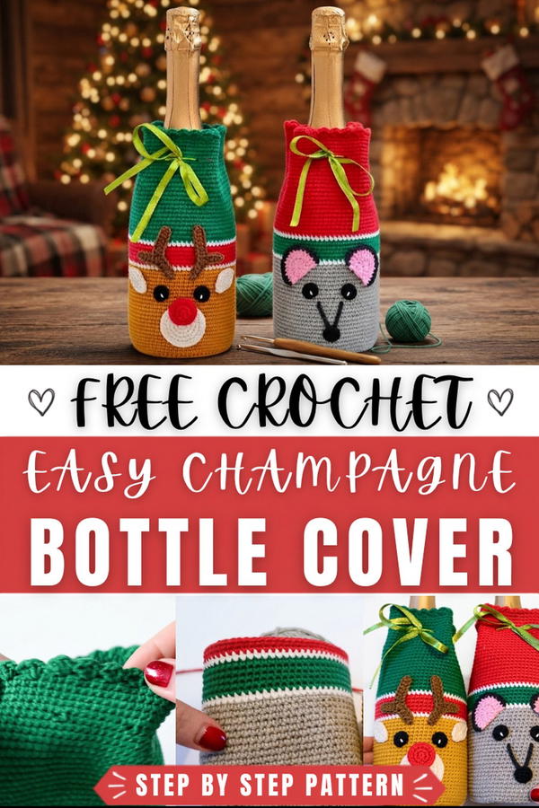 How To Crochet Champagne Bottle Cover 1
