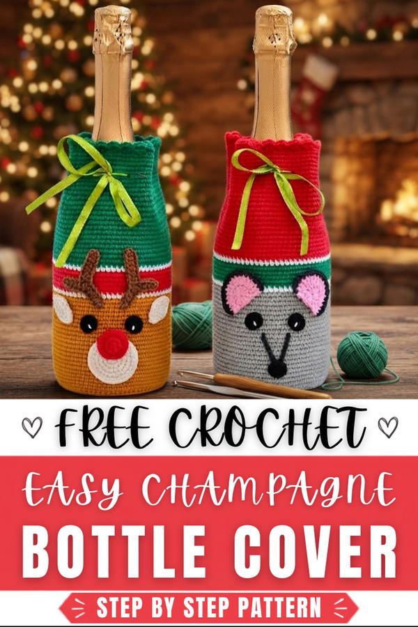 How To Crochet Champagne Bottle Cover 12
